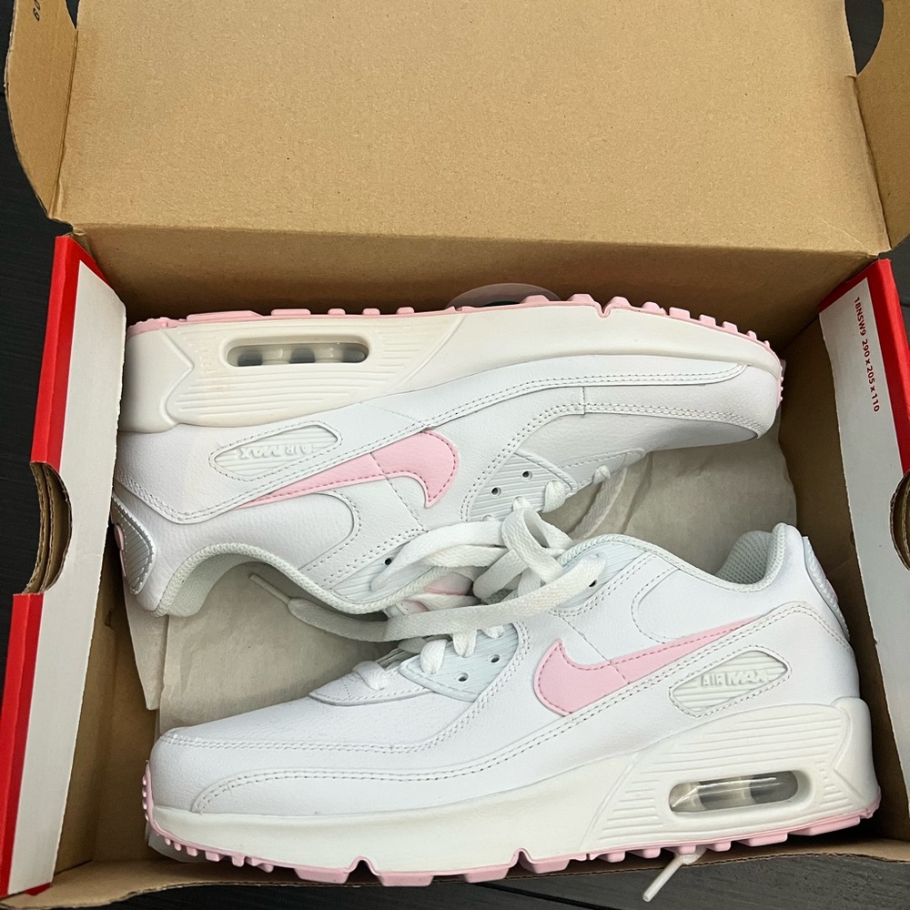 Nike Air Max White and Pink Sneakers